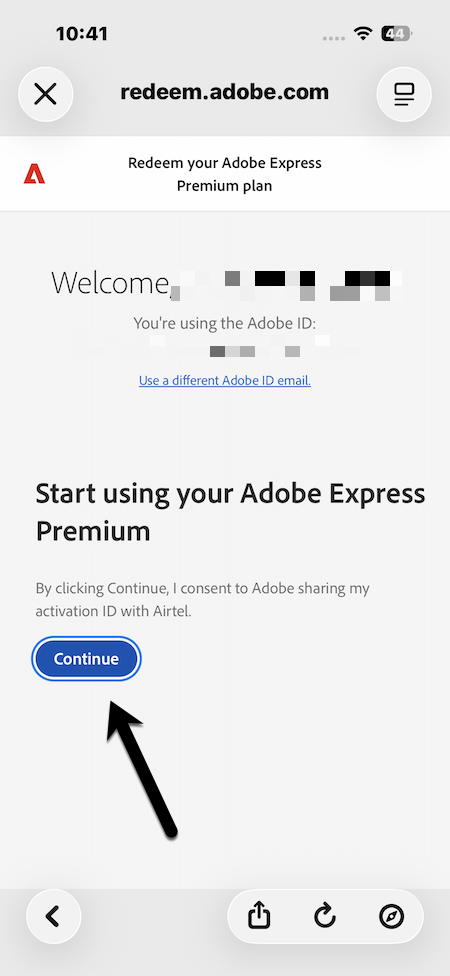 How to activate Adobe Express Premium using Airtel 4