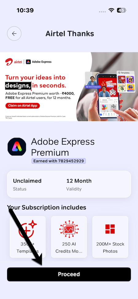 How to activate Adobe Express Premium using Airtel 7
