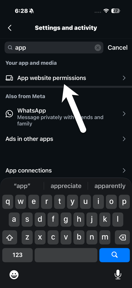 Manage Apps and Privacy Instagram11