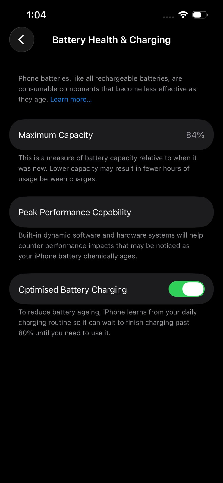 Should I Turn Off Optimized Battery Charging on iPhone 4