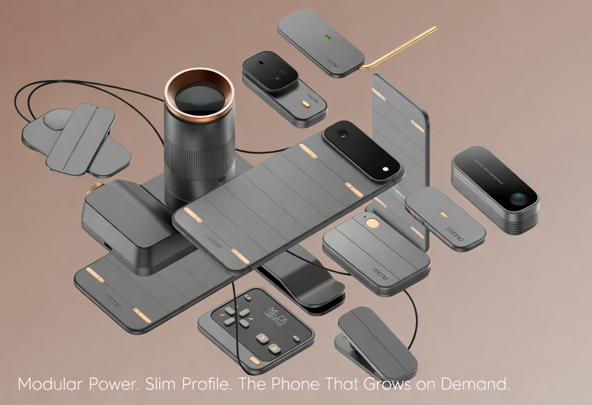 Tecno’s Ultra-Slim Modular Smartphone Concept MWC 2026 Reveal 3