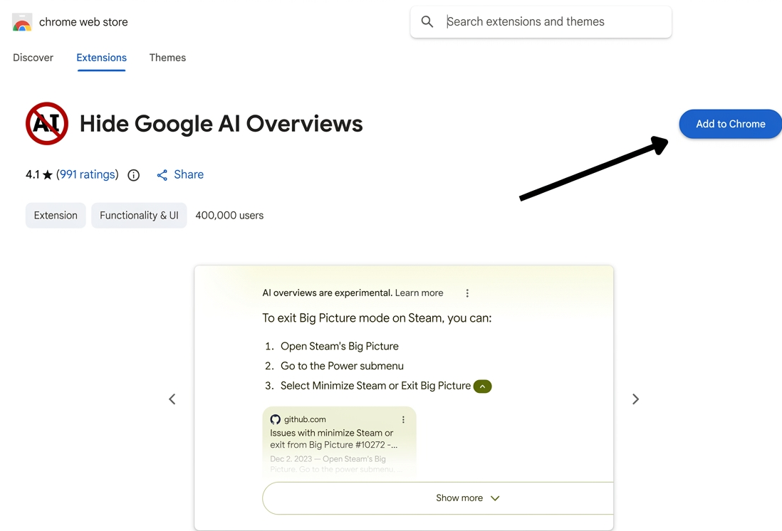 How to Hide Google AI Overviews with a Chrome Extension 6