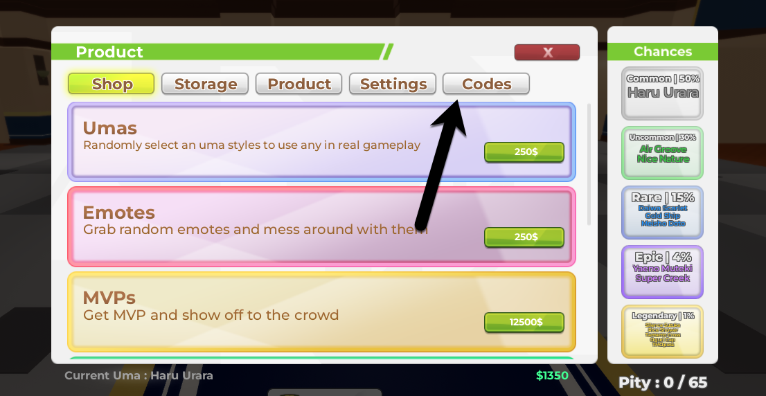 How to Redeem Uma Racing Codes in Roblox 3
